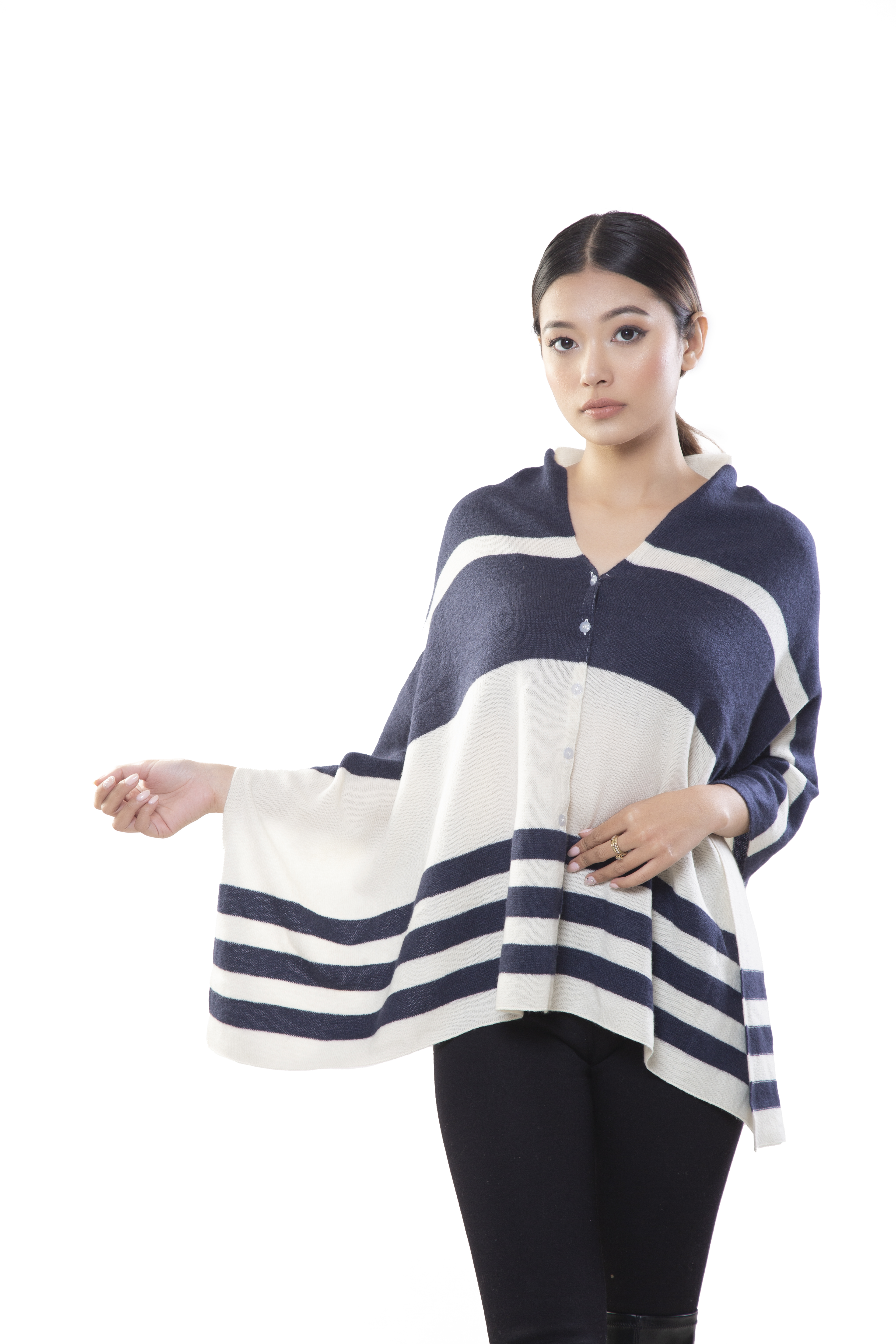 True Pashmina Blue and White Cardigans