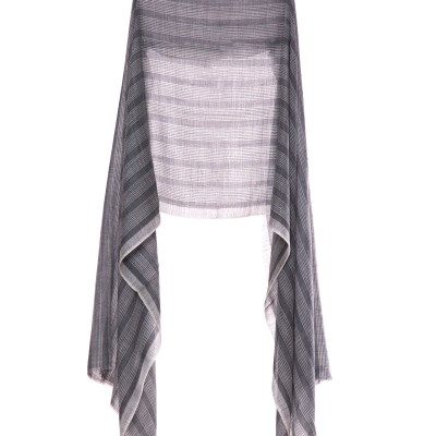 True Pashmina Grey and Black Strips Muffler