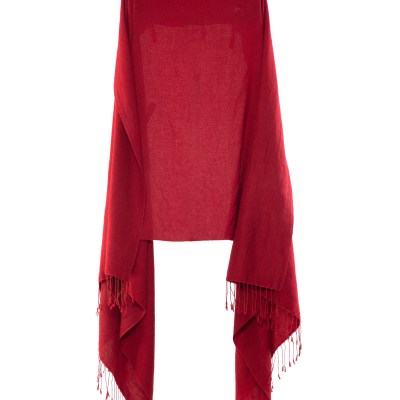 True Pashmina Red Cashmere Knitted Scarf